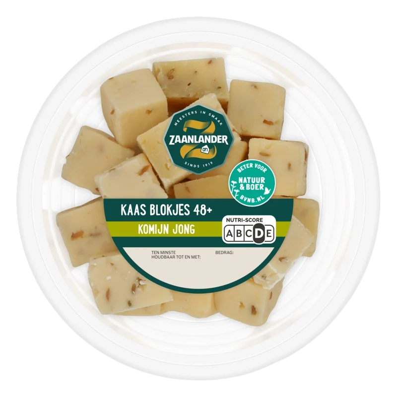 Zaanlander Kaasblokjes jong komijn 48+