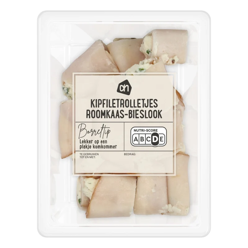 Kipfiletrolletjes roomkaas-bieslook