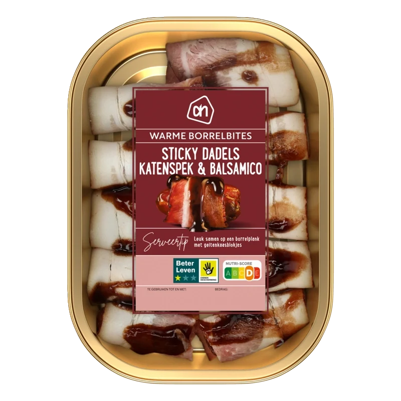 Sticky dadels katenspek & balsamico