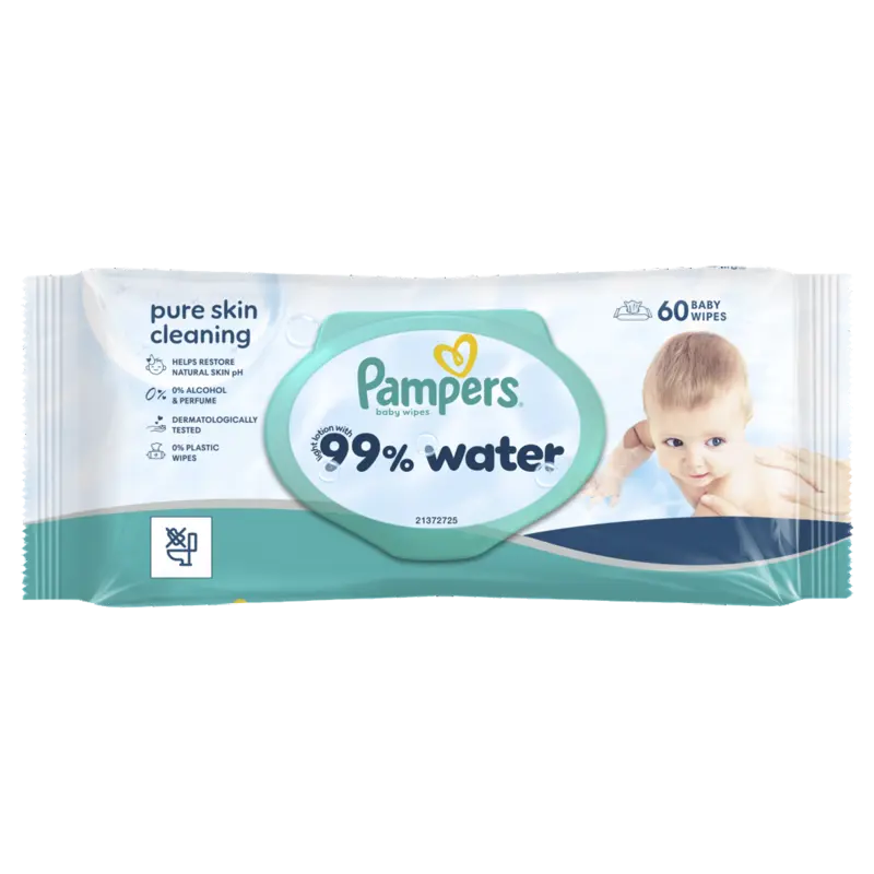 Pampers 99% water baby wipes
