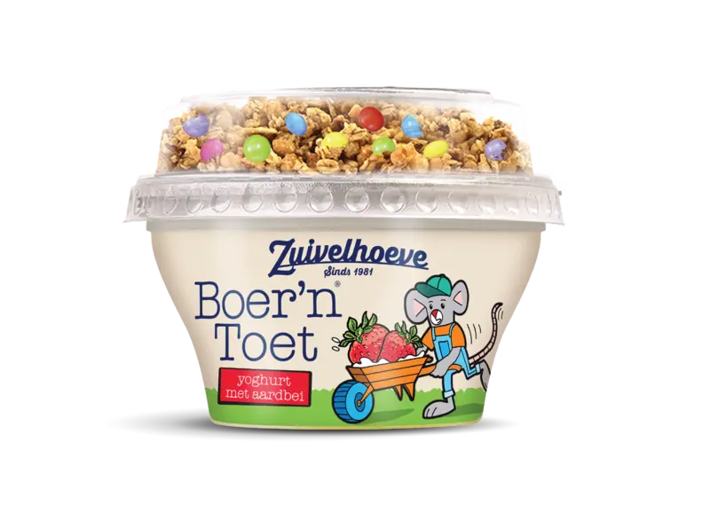 Zuivelhoeve Boer'n toet yoghurt met aardbei