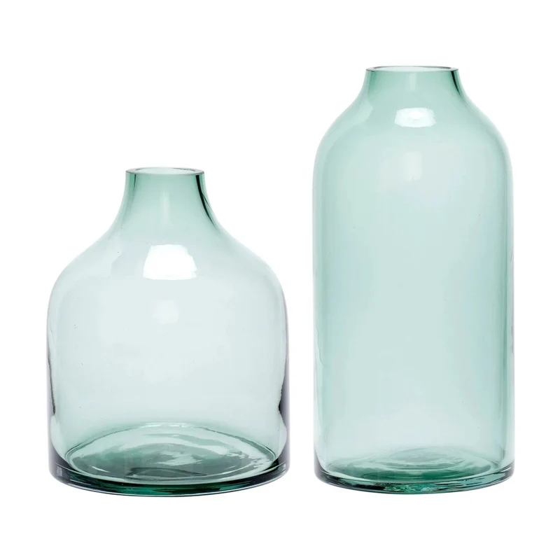 Eenvoudige groene vazen (set van 2)