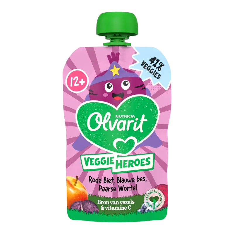 Olvarit Veggie heroes beetroot, blue berry 12m+
