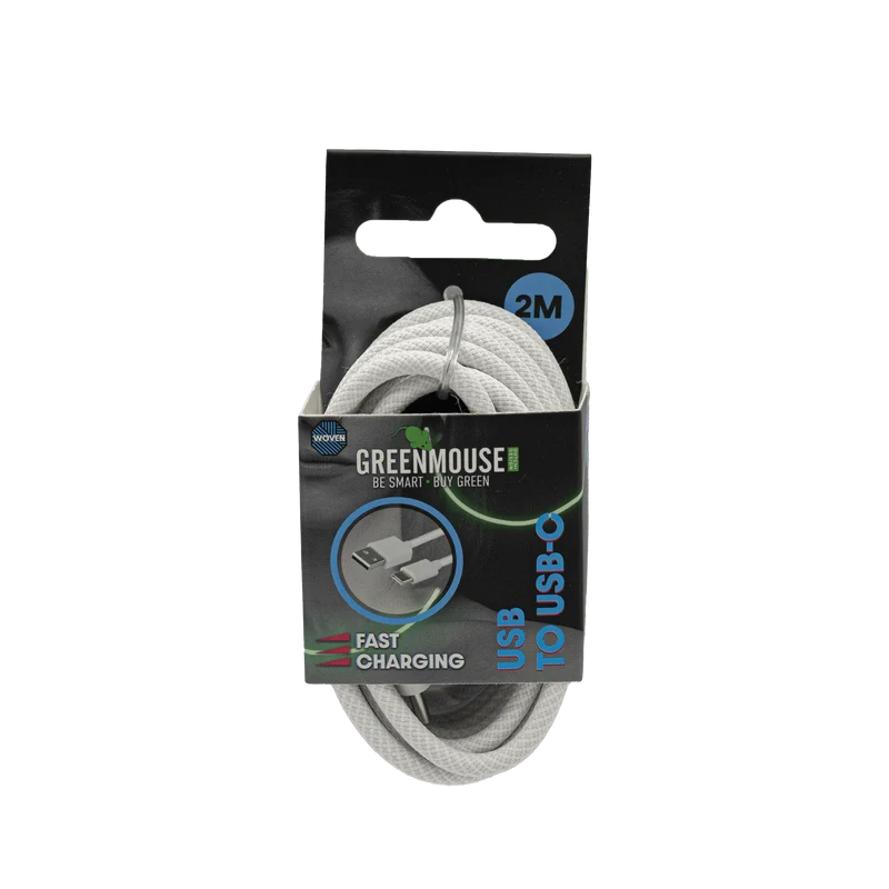 GreenMouse HP Zwart USB-C data cable Woven 2m