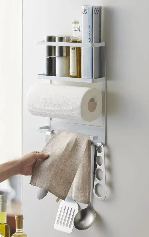 Yamazaki Tower magnetisch keukenrek voor koelkast - wit