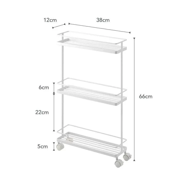 Yamazaki Tower Keukentrolley smal 3-laags - Wit
