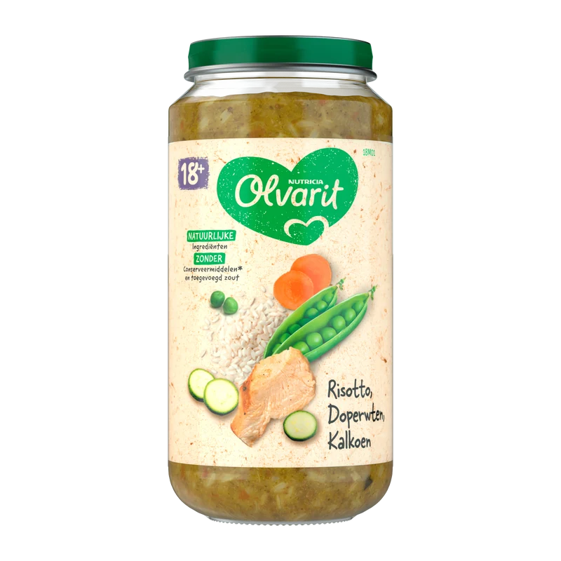 Olvarit 18+mnd Risotto Doperwten Kalkoen