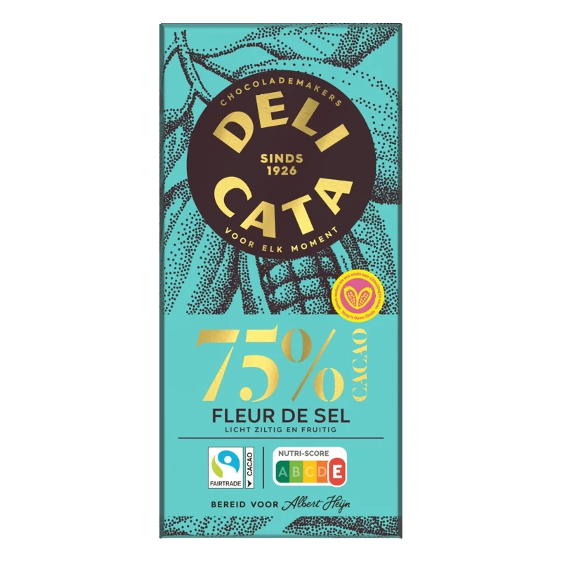 Delicata Reep puur fleur de sel 75% cacao
