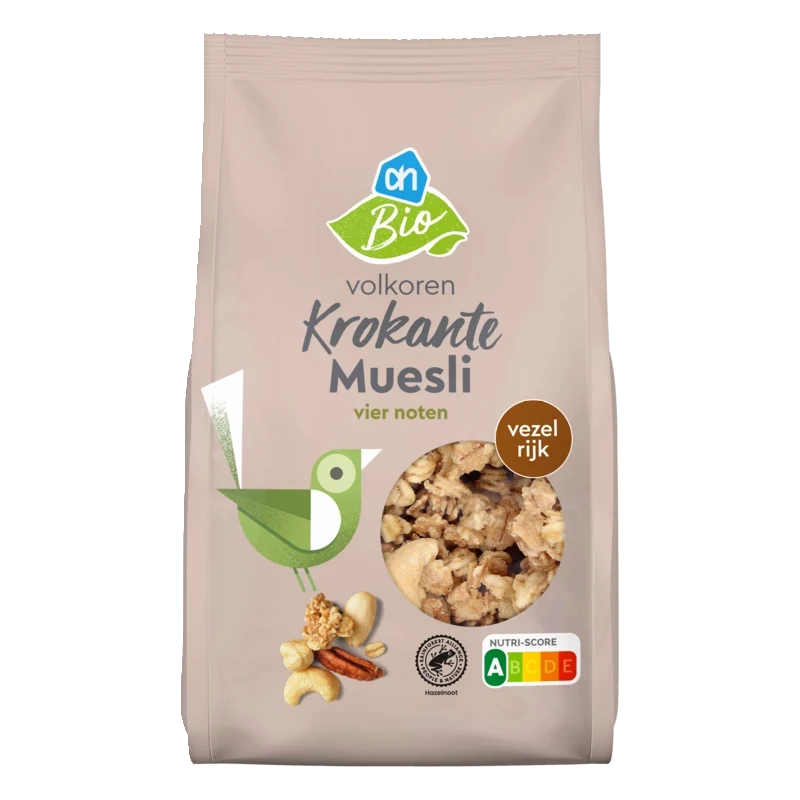 Biologisch Volkoren krokante muesli vier noten