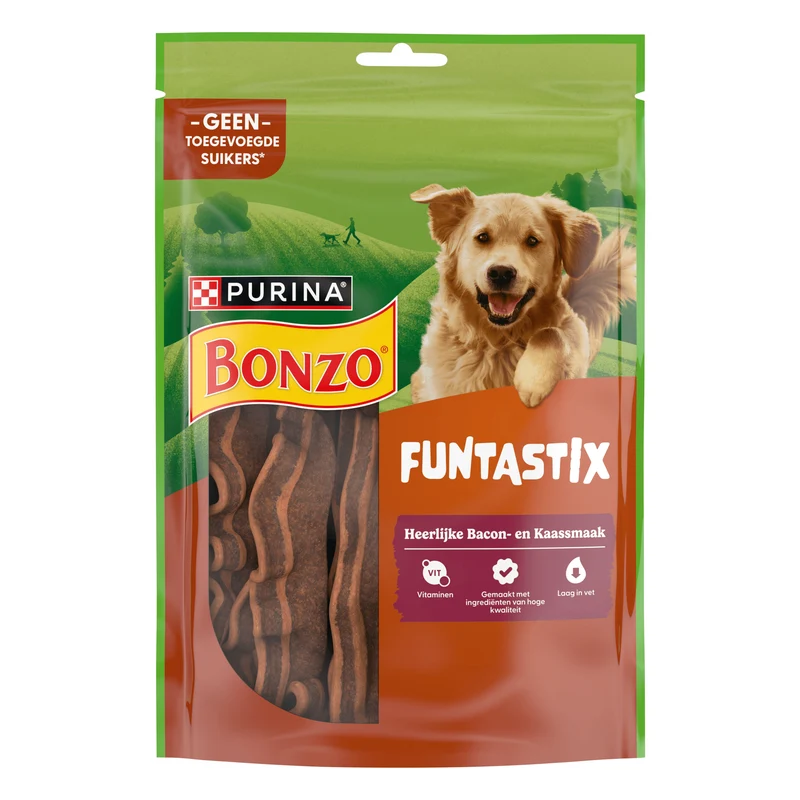 Bonzo Funtastix hondensnacks bacon & kaas