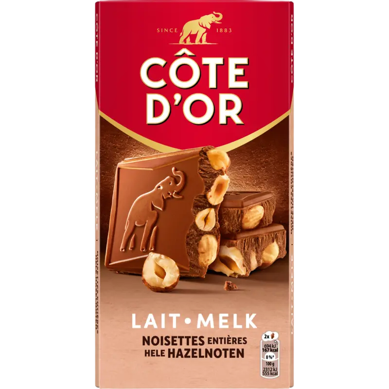 Côte d'Or Bloc chocolade reep melk hele hazelnoten