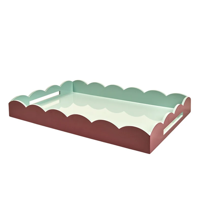 Dienblad Ottomane Cherry & Eau de Nil 66x43cm