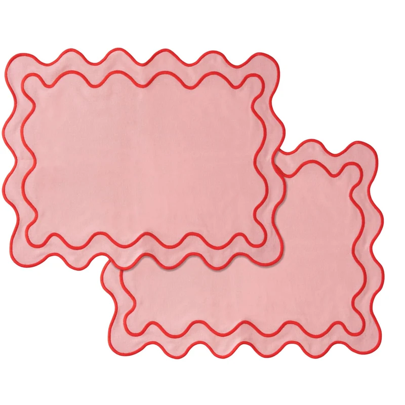 Placemats wavy roze (set van 2)