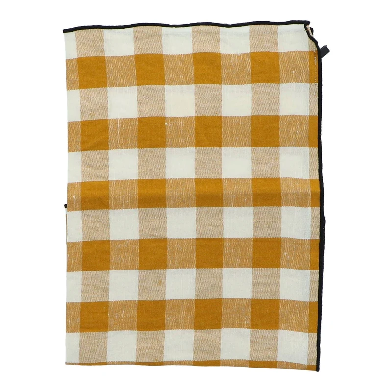 Servet Bourdon Canvas Mimi Vichy - Vichy Ocre & Bourdon Noir (set van 6)