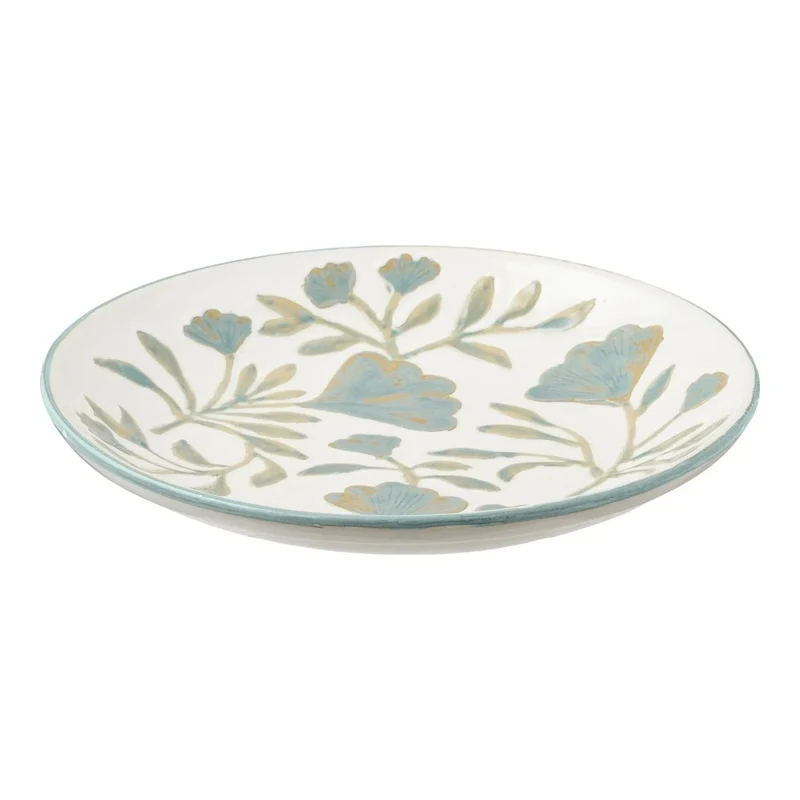 Decoratieve schaal van keramiek - wit gemêleerd