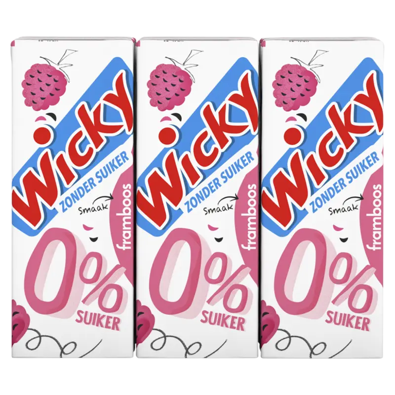 Wicky Framboos 0% suiker 6-pack