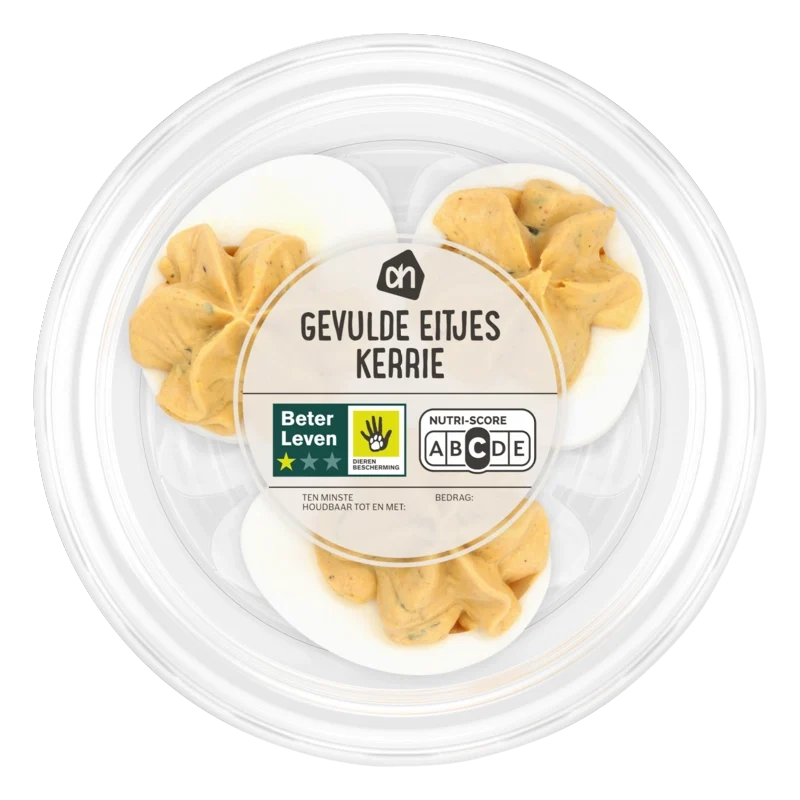 Gevulde eitjes kerrie