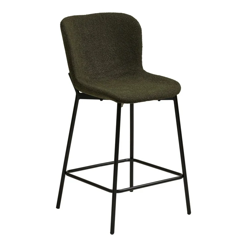 Set van 2 - Maceda Barkruk - Bouclé donkergroen