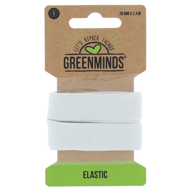 Greenminds Elastiek Wit 20mm 2,4mtr