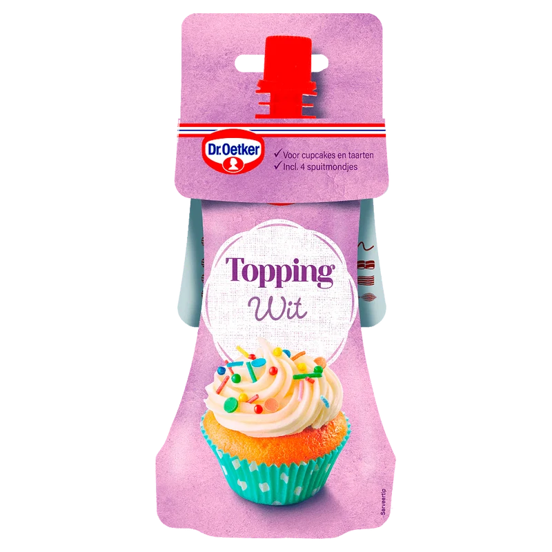 Dr. Oetker Topping wit taart versiering