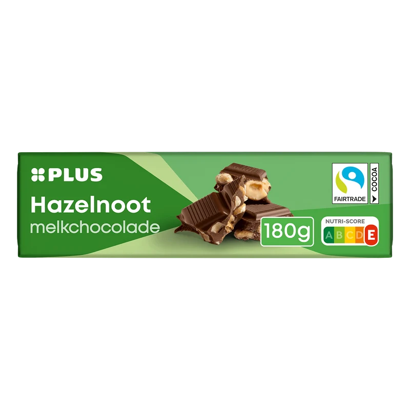 Chocoladereep hazelnoot melk Fairtrade