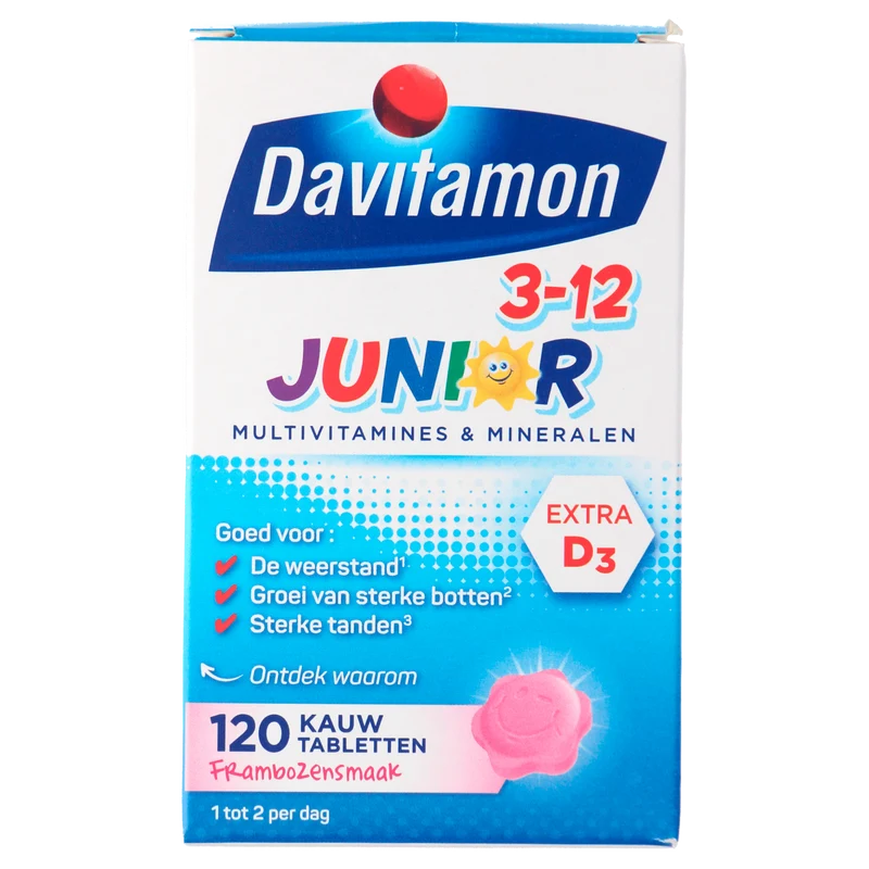 Davitamon Vitamine Junior kauwtablet framboos