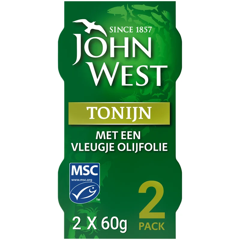 John West Tonijnstukken olijfolie MSC 2 pack