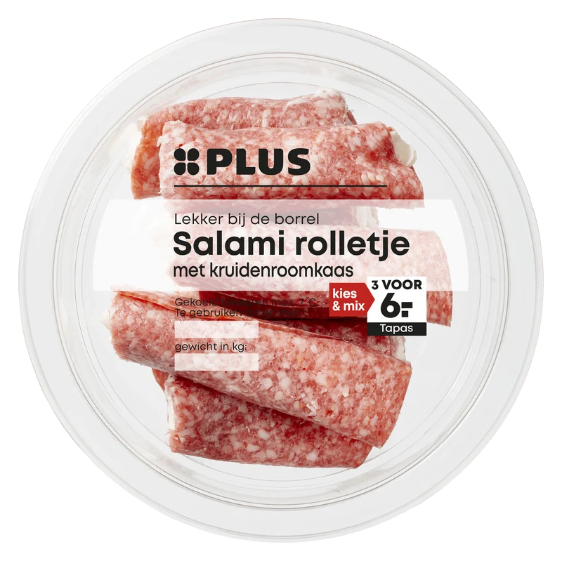 Salami rolletje met kruidenroomkaas
