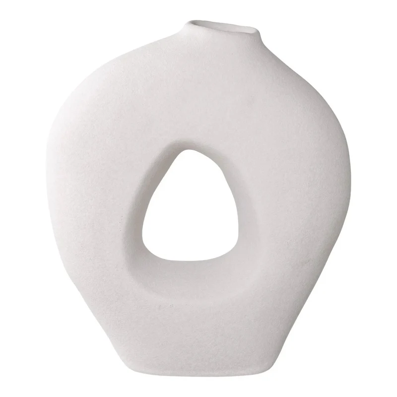 Keramieken vaas rond - wit