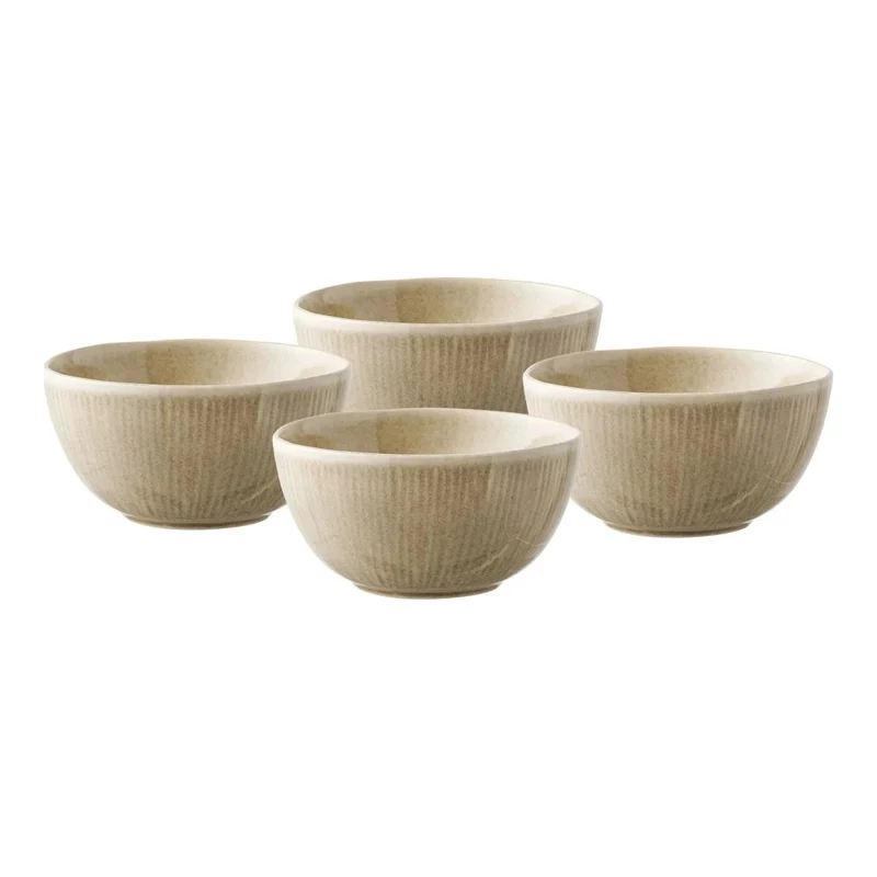 Viola schaal steengoed - beige - set van 4 stuks