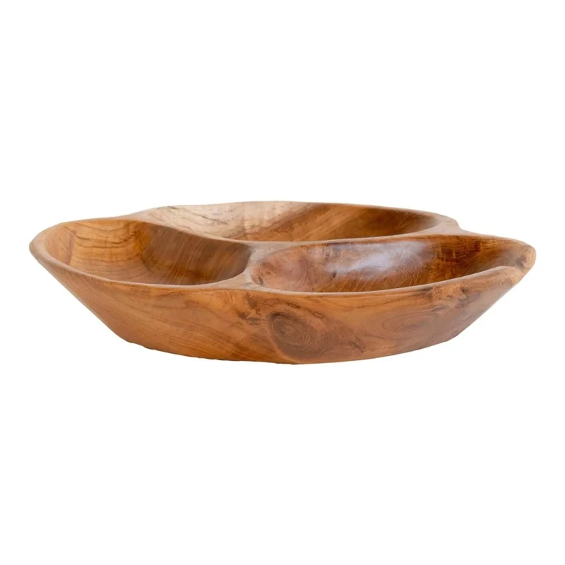 Nola schaal teakhout - naturel - Ø30 × H5 cm