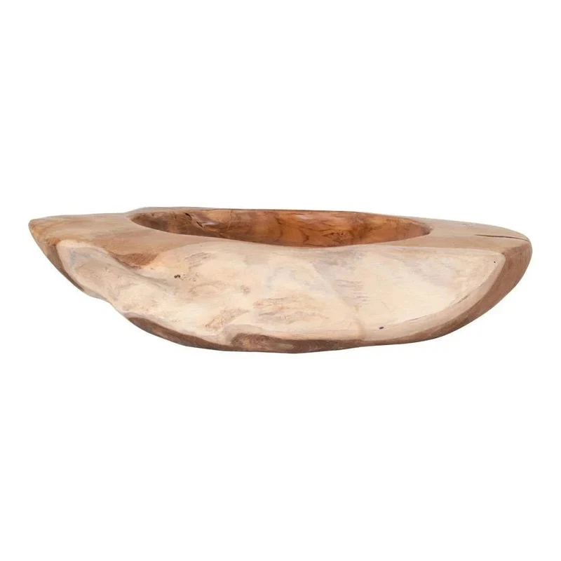 Rio schaal teakhout - naturel - Ø40 × H12 cm