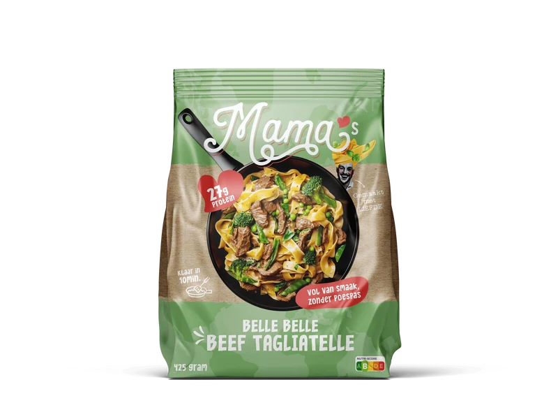 Mama's Maaltijden Beef Tagliatelle green vegetab