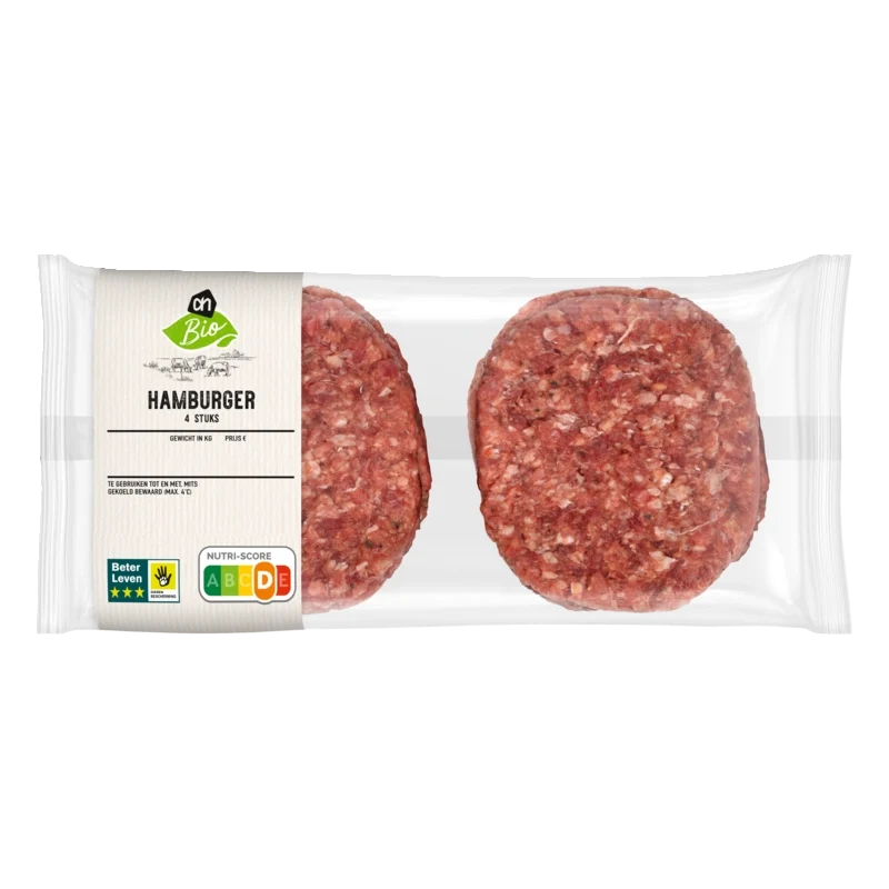 Biologisch Hamburger 4 stuks
