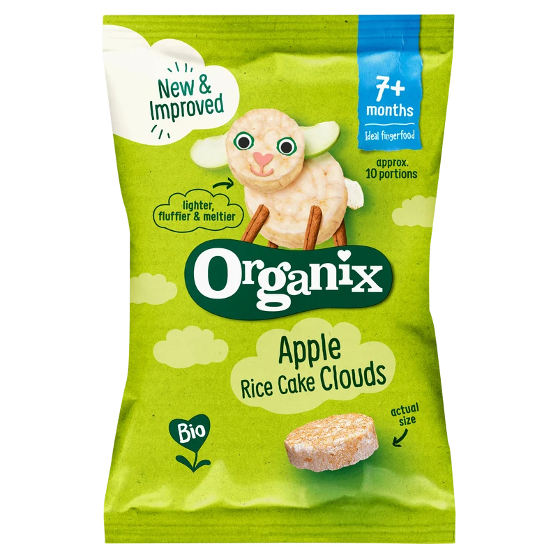 Organix Bio Luchtige Rijstwafeltjes Appel 7+m