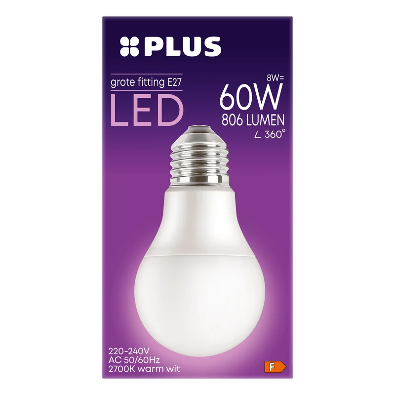 LED 60W std E27 grote fitting mat