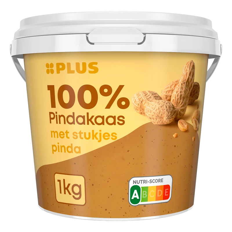 100% pindakaas met stukjes pinda