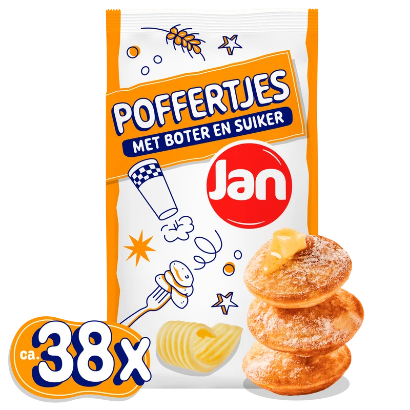 Jan Poffertjes met boter en suiker