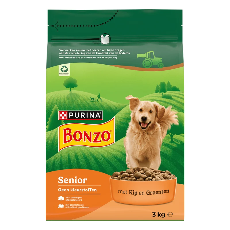 Bonzo Senior hondenvoer met kip & groente