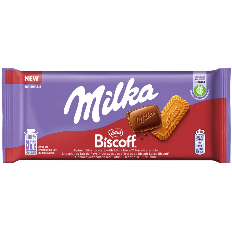 Milka Chocoladereep Biscoff