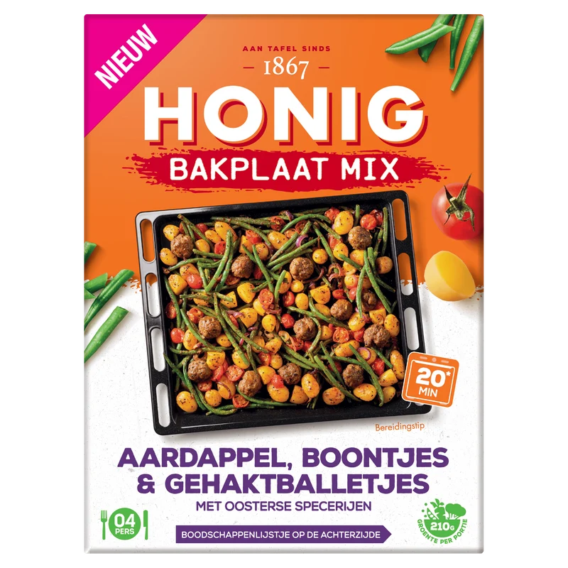 Honig Bakplaat Mix Aardappel, Boontjes & Geh