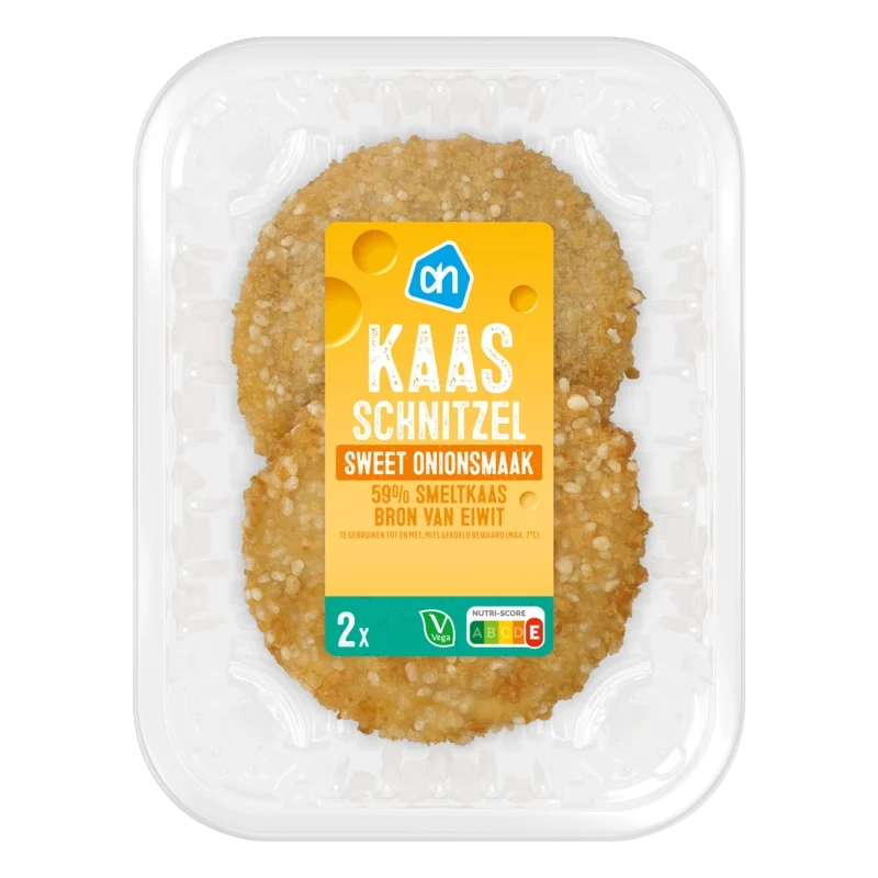 Vegetarische kaasschnitzel sweet onion