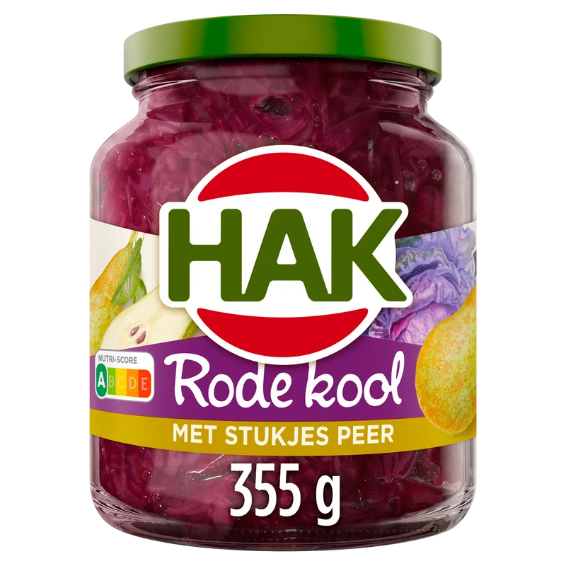 Hak Rode kool met stukjes peer