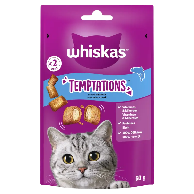 Whiskas Temptations zalm kattensnacks