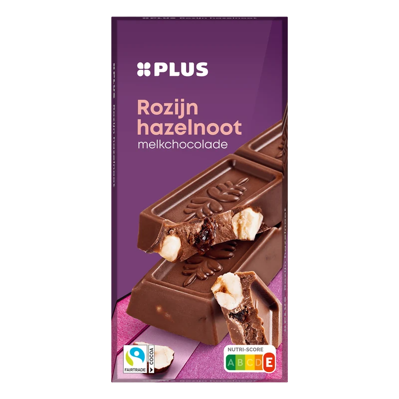 Chocoladereep melk rozijn hazelnoot FT