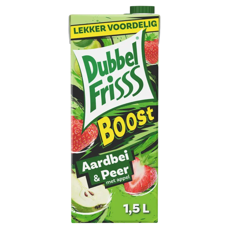 DubbelFrisss Boost aardbei & peer met appel