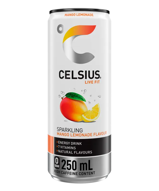 Celsius Sparkling mango lemonade flavour