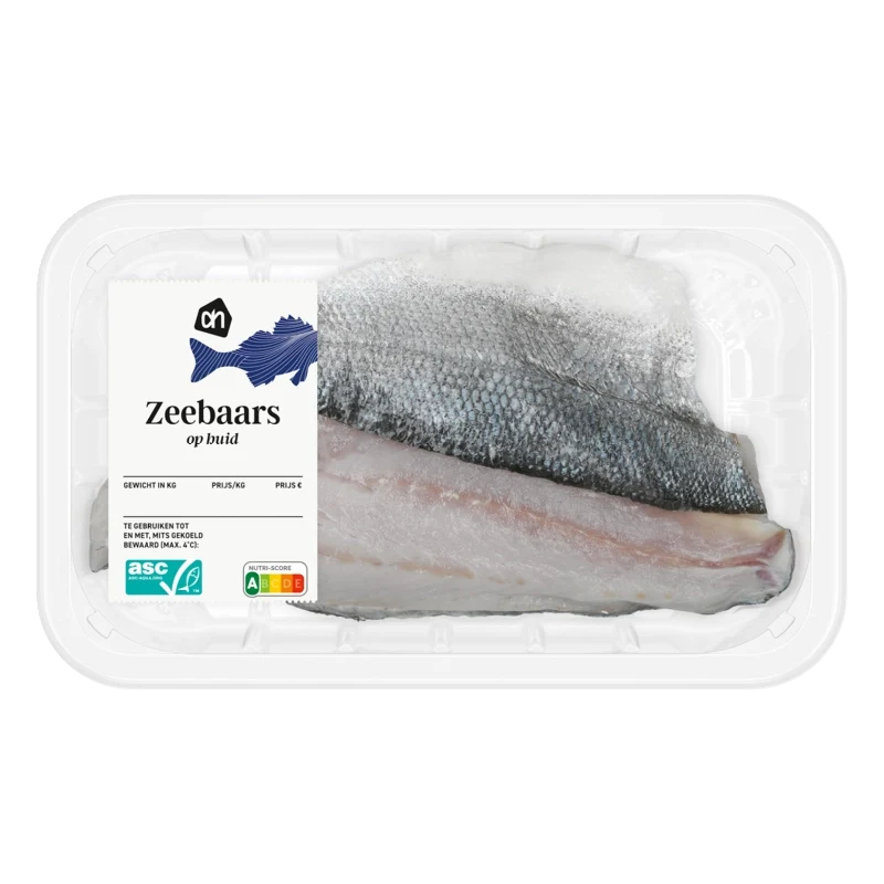 Zeebaars op huid