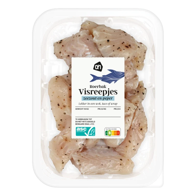 Roerbak visreepjes zeezout en peper