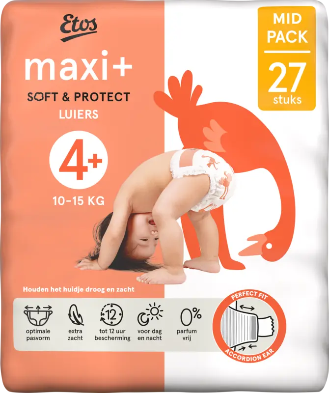 Etos Maxi+ soft & protect luiers maat 4+
